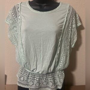 Mint Green Lace Top